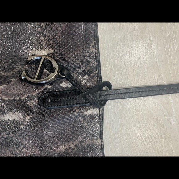 Etienne Aigner Penn Smoke Grey Snake Tote - Picture 12 of 17